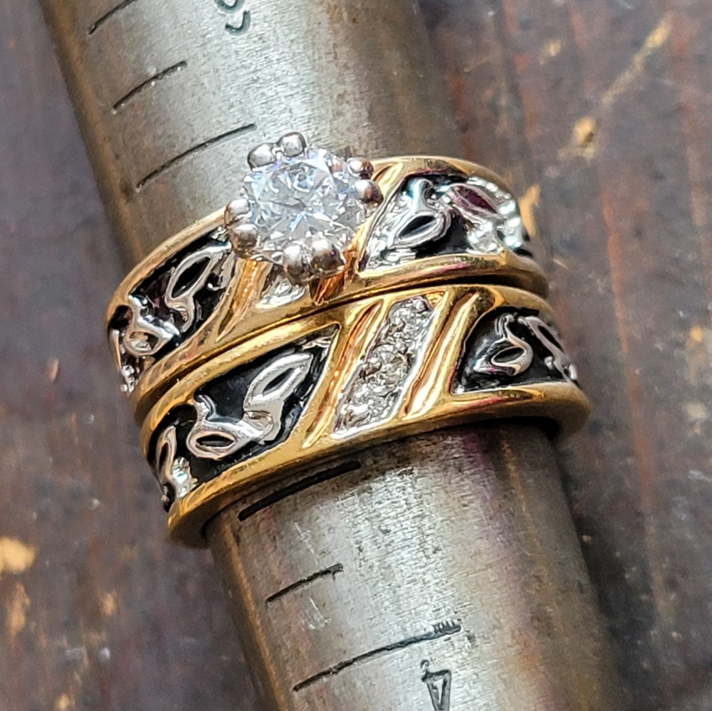 Bridal Set stunning Cz  or ? Small size 5.75